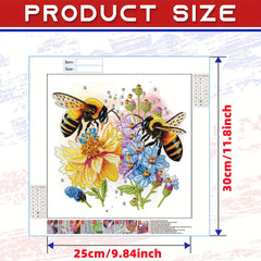 Bee & Flower Pattern 5D Diamond Painting Kit for DIY Home Wall Decor