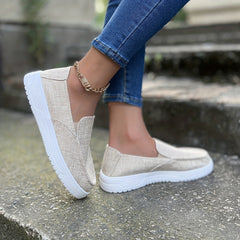 Solid Flat Slip On Low Round Toe Non-slip Soft Sole Shoes