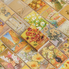 50 Piece Mini Painting Art Retro Journal Backing Paper Set