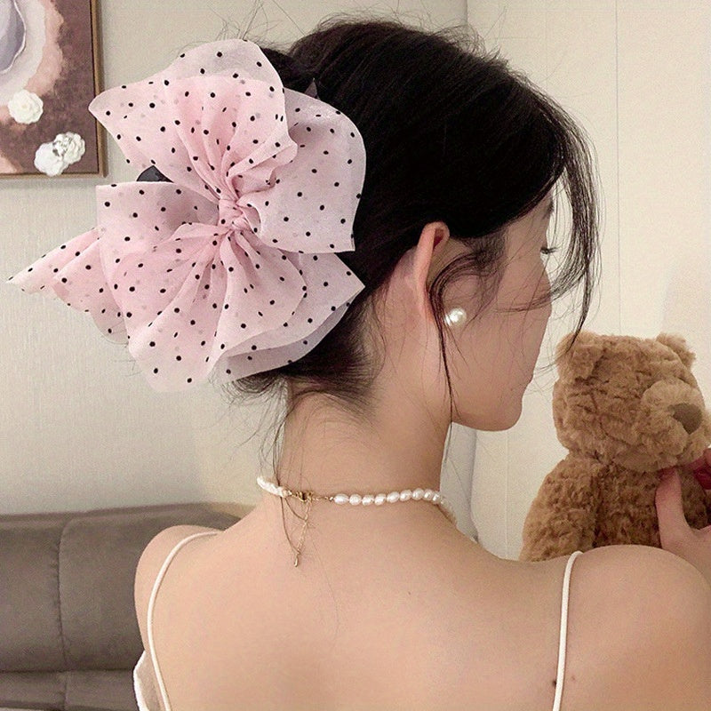 Polka Dot Bow Hair Claw Hair Accessories Hair Clip Female