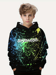 Boys Pullover Hooded Sweatshirt Letter Print Spring Fall Kids Hoodie Tops