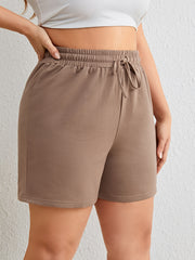 Graphic Print High Rise Elastic Waist Drawstring Comfy Shorts