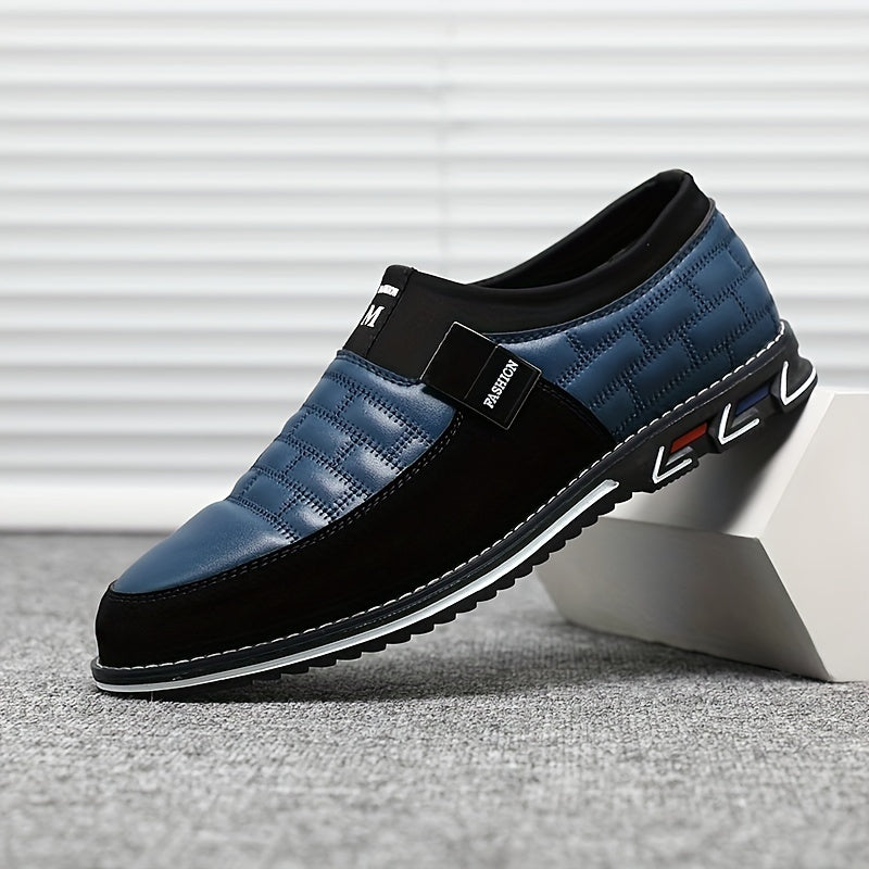 Men's Smart Casual Slip-On Dress Shoes with Stitching Detail