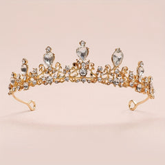 Baroque Crystal Alloy Crown Bridal Hair Band Women's Accessories