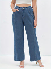 Women's Plus High Rise Wide Leg Jeans