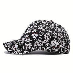 Unisex Sunshade Breathable Baseball Cap With Skull Head Pattern