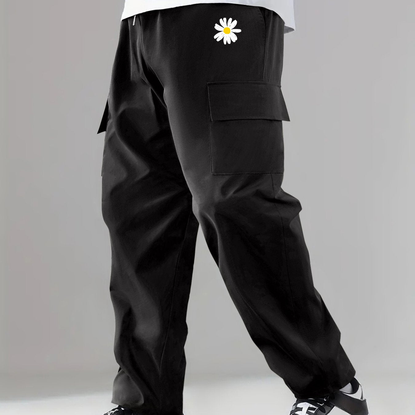 Men's Printed Cargo Pants Street Style Stretch Casual Pants