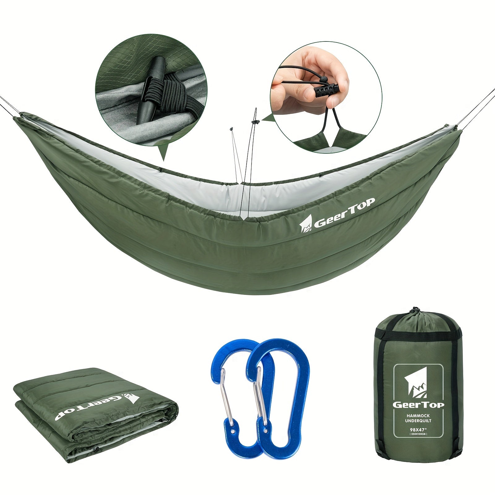 GEERTOP Lightweight Hammock Camping Quilt 3-4 Seasons Under Quilt