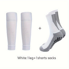Men's Nylon Blend Breathable Fitness Football Leg Cover&Anti Slip Socks