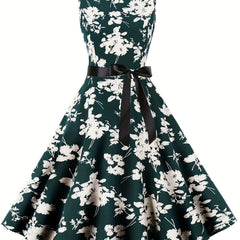 Floral Print Tank Dress Sleeveless A Line Summer Dress