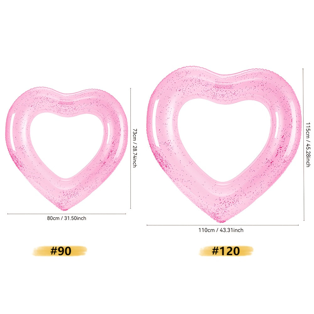Thick PVC Adult Sequin Inflatable Ring for Couples - Summer Pool Accessory