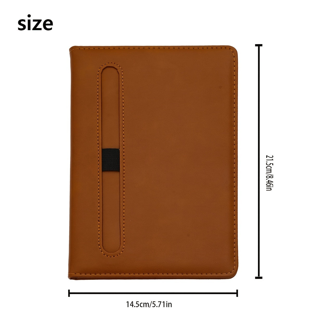 Soft Furnishings Notebook With Pen Slot & Elastic Band, Leather Texture