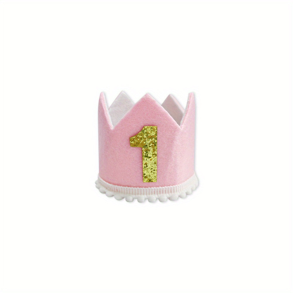 Baby 1st Birthday Crown First Birthday Hat Pink Baby 1st Birthday Party Supplies