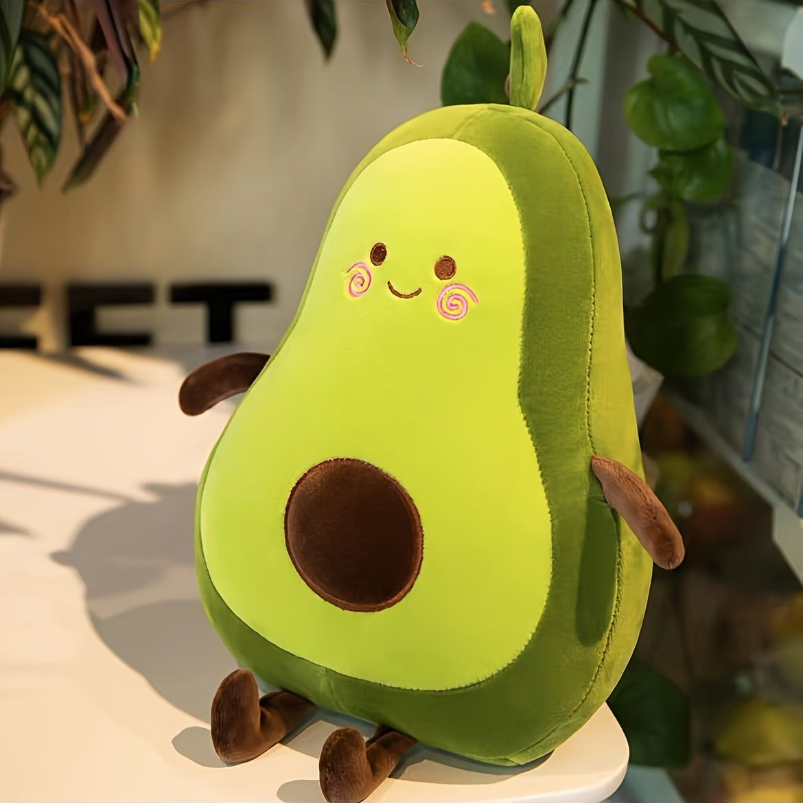Avocado Plush Toy Stuffed Animal Pillow Soft Polyester Blend Gift for Youngsters