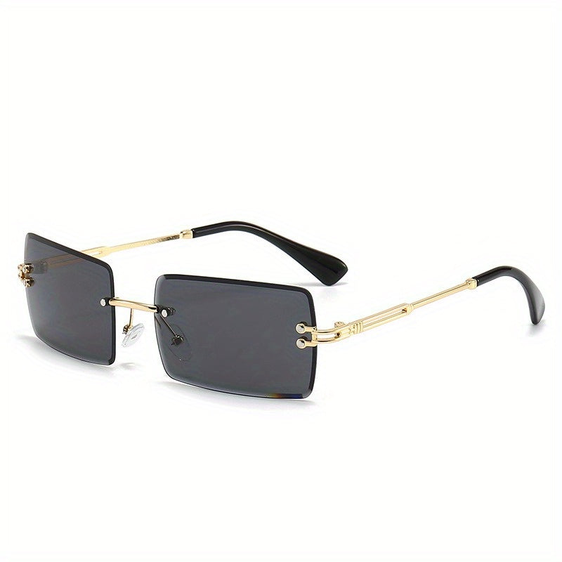 Rimless Gradient Sunglasses UV400 for Beach Travel