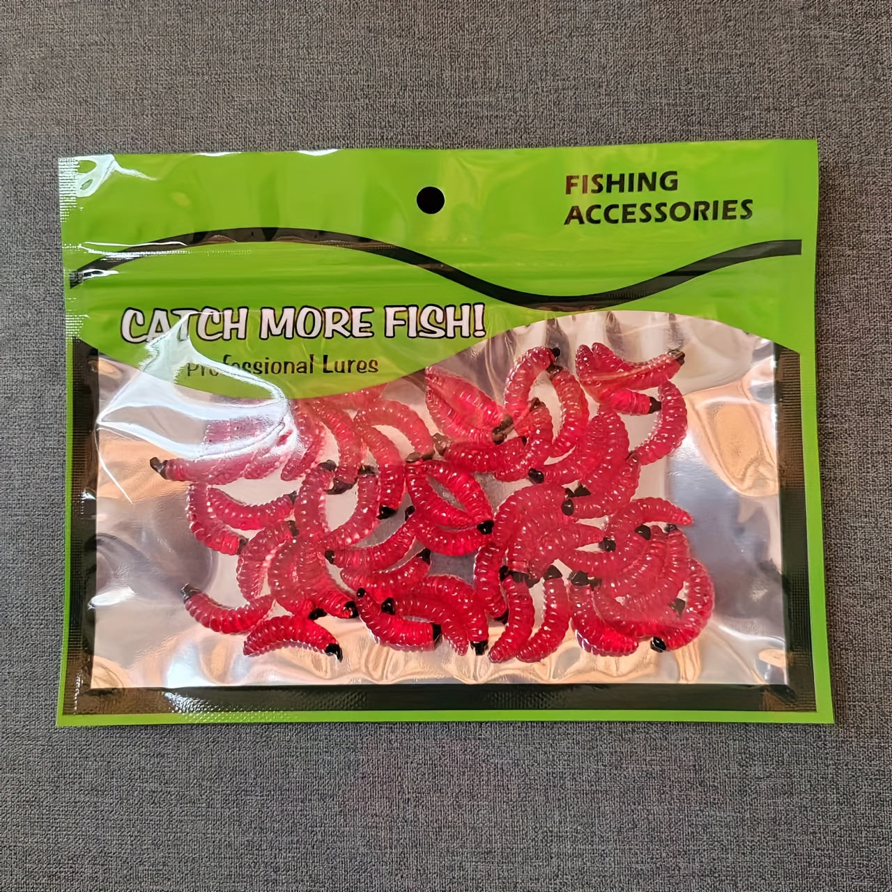 50pcs Mini Maggot Bionic Soft Worm Fishing Lure Accessories