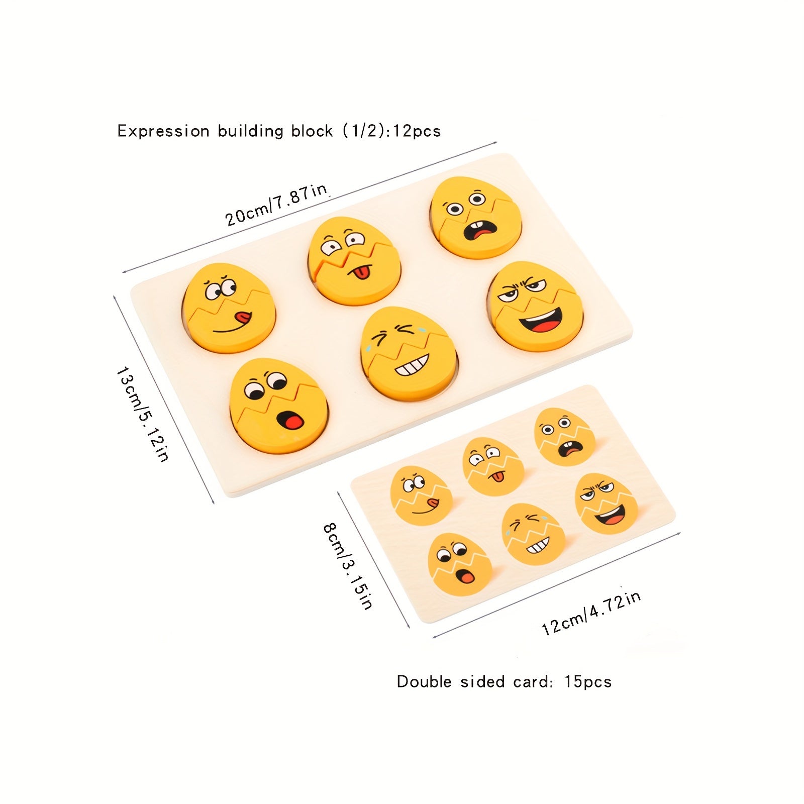 12pcs Expression Matching Toys Montessori Cognitive Teaching Aids
