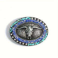 Western Cowboy Men's Retro Belt Buckle Head Large Plate Buckle