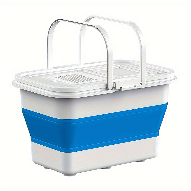 Foldable Fishing Bucket Portable Thicken Live Fish Barrel With Mesh Fishing Tack