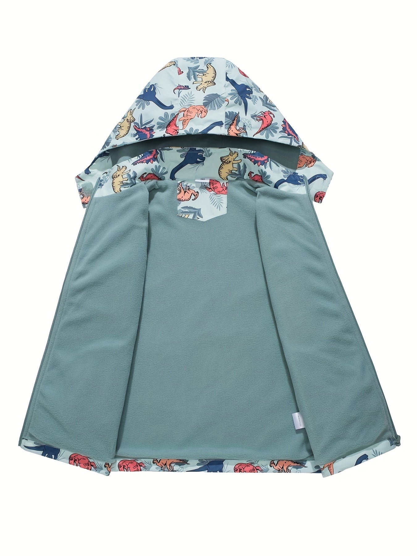 Boys Camo Rain Jacket Kids Waterproof Coat Hooded Fleece Lined Windbreaker