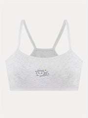 Girl's Cartoon Cat Print Underwear 95 Cotton Bralette 7-14Y