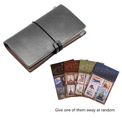 Vintage A6 Notebook Strap Credit Card Phone Holder Stamp Stickers