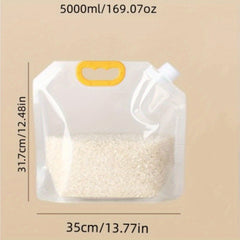 5pcs Spout Sealed Stand Up Food Storage Pouch Visual Transparent Thickened