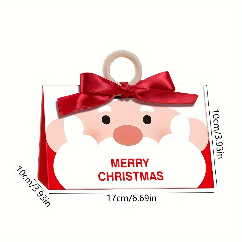 Christmas Gift Bags With Wooden Bracelet Handle - Set of 6