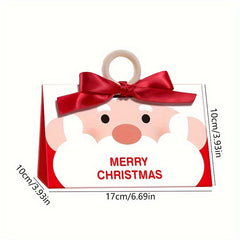 Christmas Gift Bags With Wooden Bracelet Handle - Set of 6