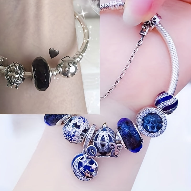 50pcs Mix European Beads Large Hole Crystal Glass Spacer Beads