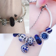 50pcs Mix European Beads Large Hole Crystal Glass Spacer Beads
