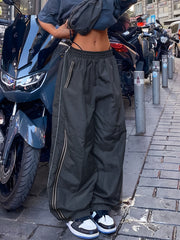 Women's Elastic Waist Casual Sports Pants Loose Fit Running Trousers