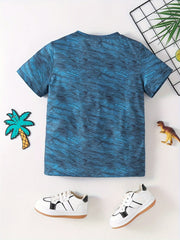 Dino 3D Print Boys T-Shirt Short Sleeve Tee For Toddler Kids