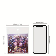 20Sheets Butterfly Crystal Flash Sticker Pack Retro Gorgeous Diary Decoration