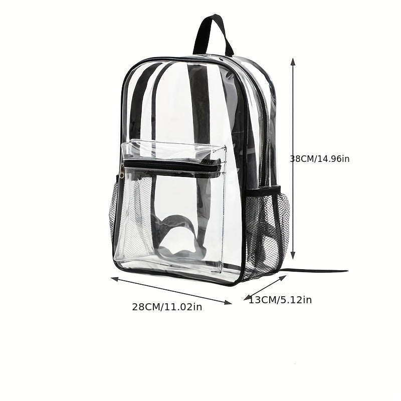 MezyTicky Kids Clear Backpack with Front Pocket & Straps
