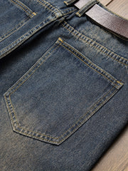 Slim Fit Ripped Jeans Mens Distressed Denim Pants