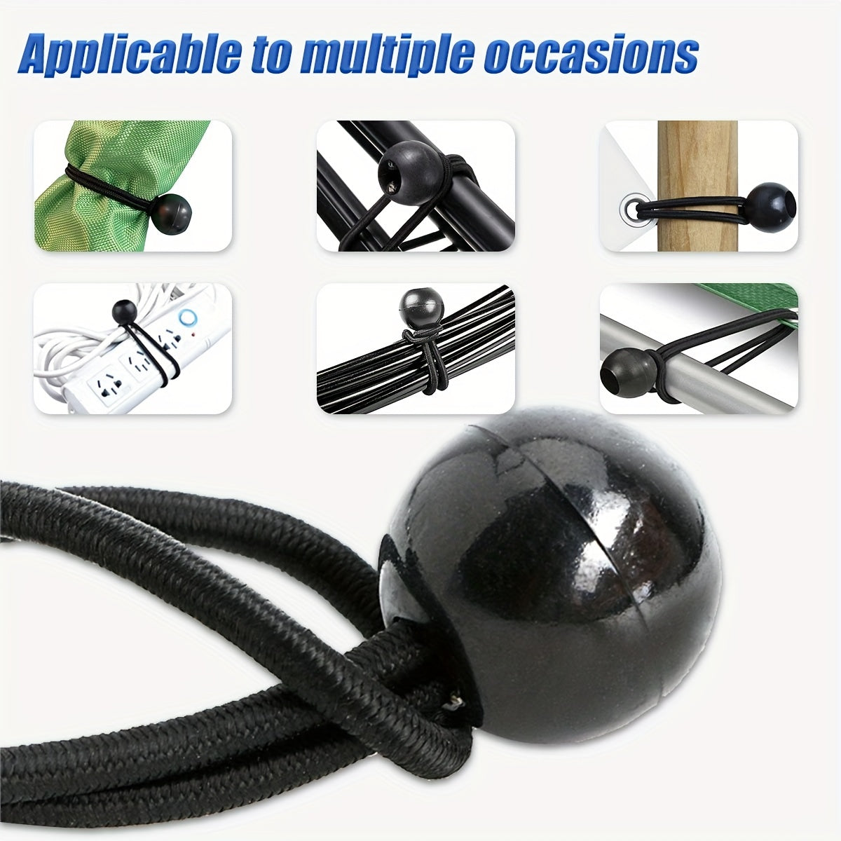 30pcs Ball Bungee Tarpaulin Tensioner for Tents with Ball Cord