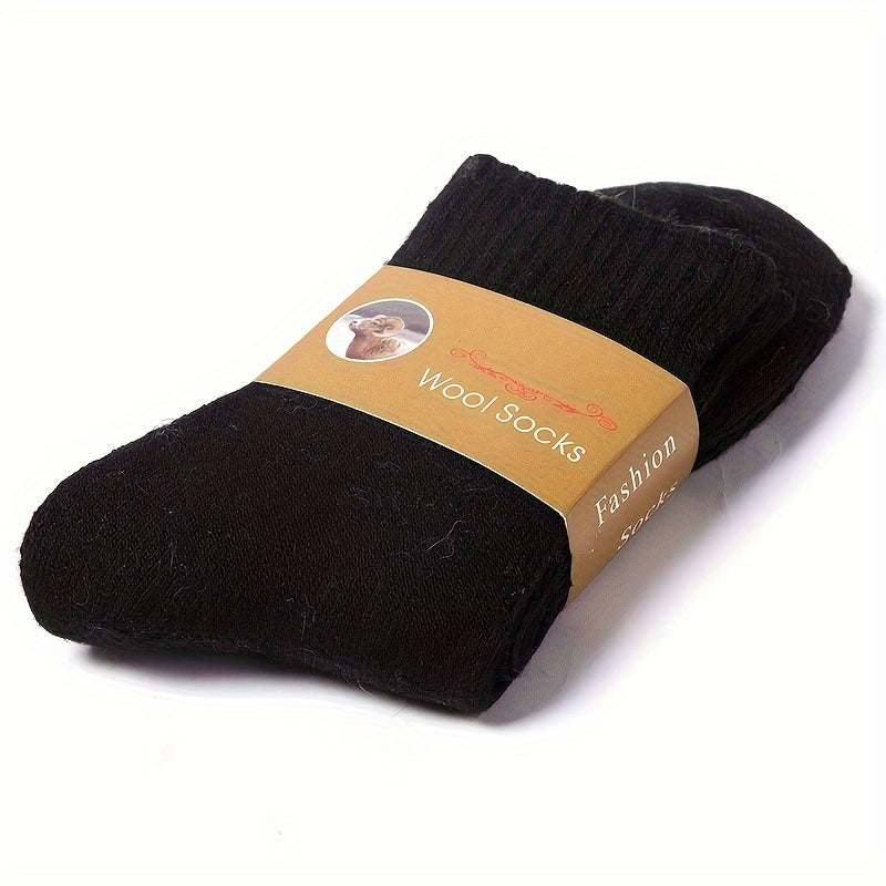 5 Pairs Wool Socks for Men & Women, Warm & Thick Winter Casual Socks