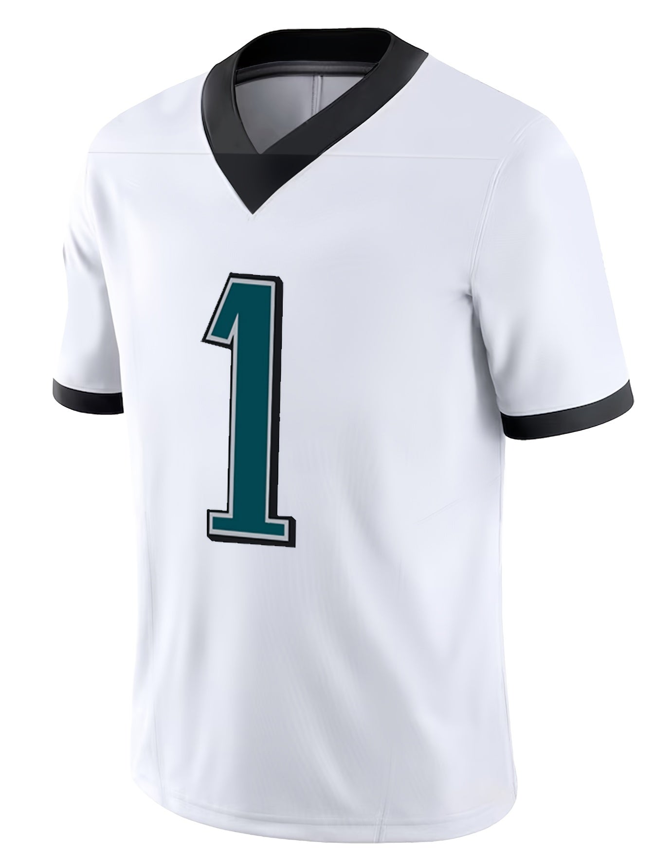 Rugby Embroidered Jersey with V Neck and Short Sleeves