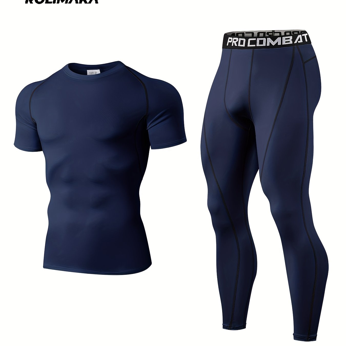 Men's High Stretch Quick Dry Short Sleeve T-shirt & Leggings Set