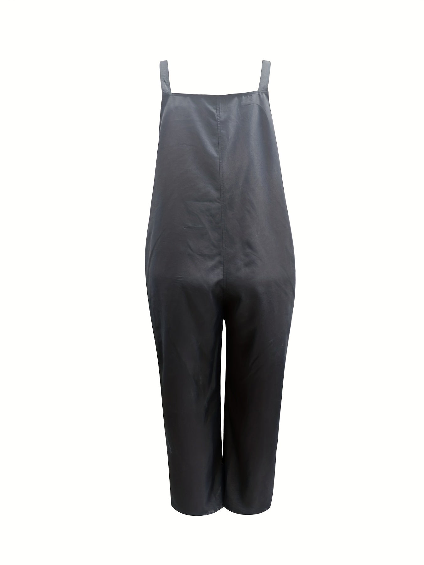 Solid Wide Leg Jumpsuit With Pockets
