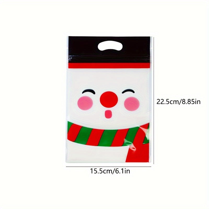 48pcs Christmas Candy Zipper Bags Santa Cookie Packaging