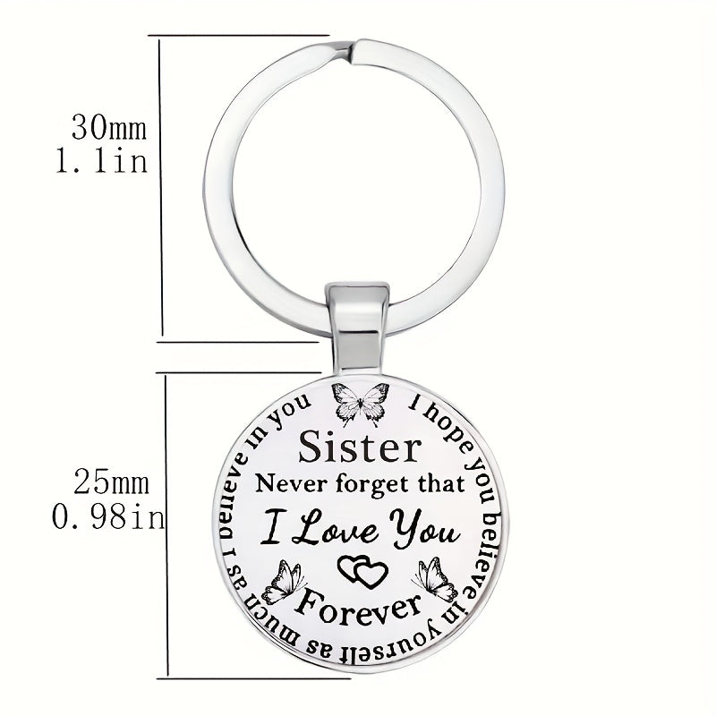 Vintage Sister Never Forget I Love You Keychain From Brother