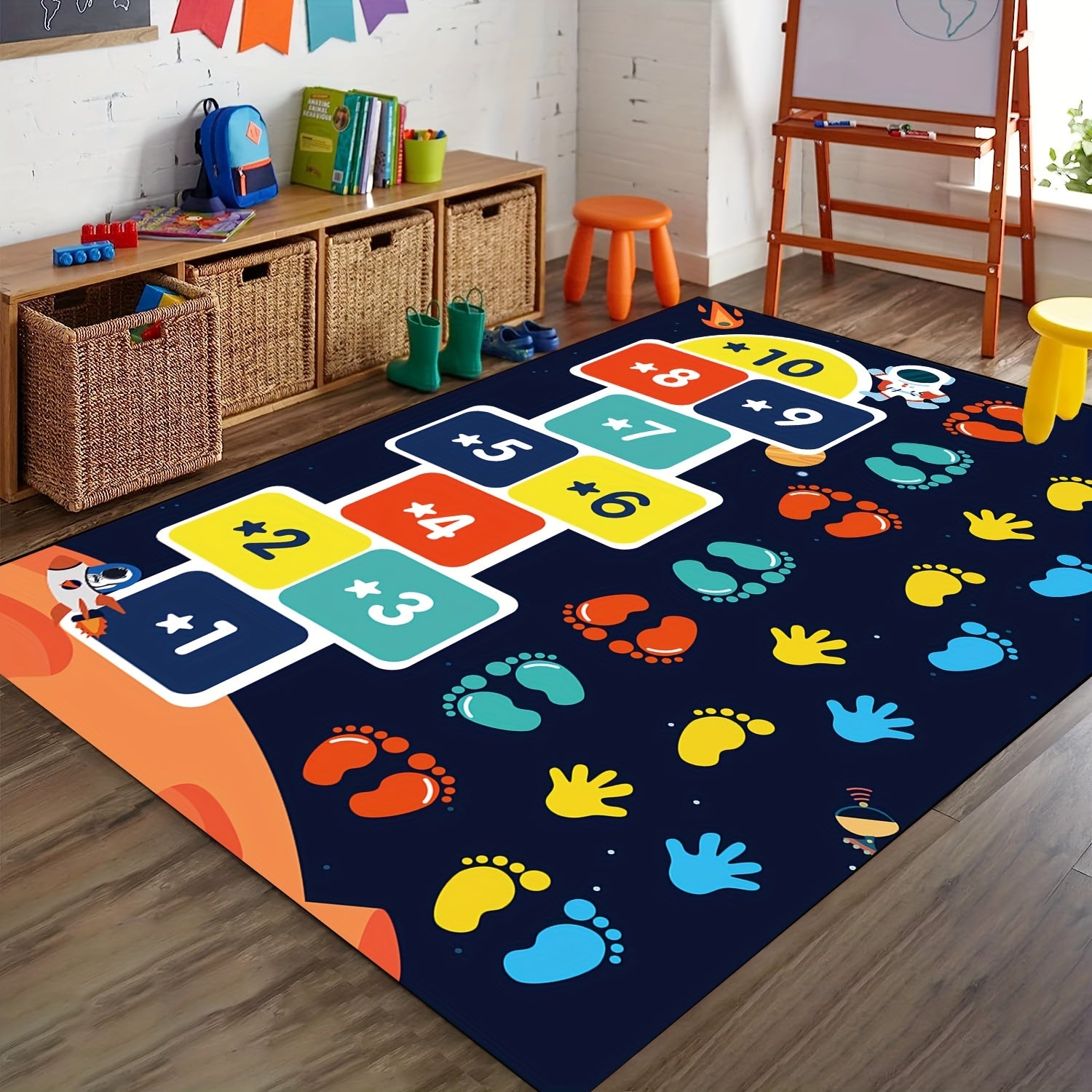 Hop & Count Hopscotch Rug Mat Large Area Rug Car Rug Hopscotch Mat For Kids