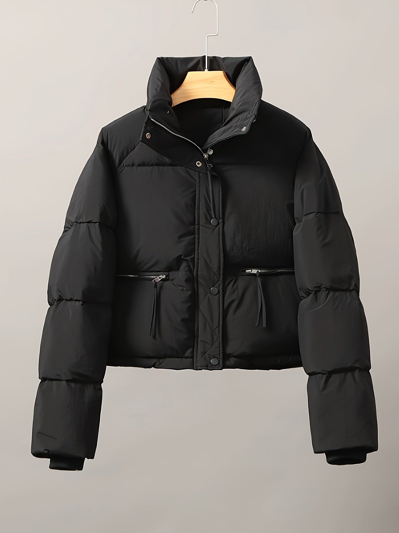 Warm Puffer Jacket Stand Collar Women's Clothing