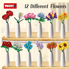 WOMA Bouquet Building Block Set Eternal Roses for Girls 6+ Hand Eye Coordination