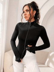 Seamless Women's Sports Jacket Slim Fit Stretchy Comfort Long Sleeve