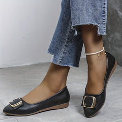 Women's Pointed Toe Ballet Flats Bow Slip-On Soft Sole Faux Leather Shoes