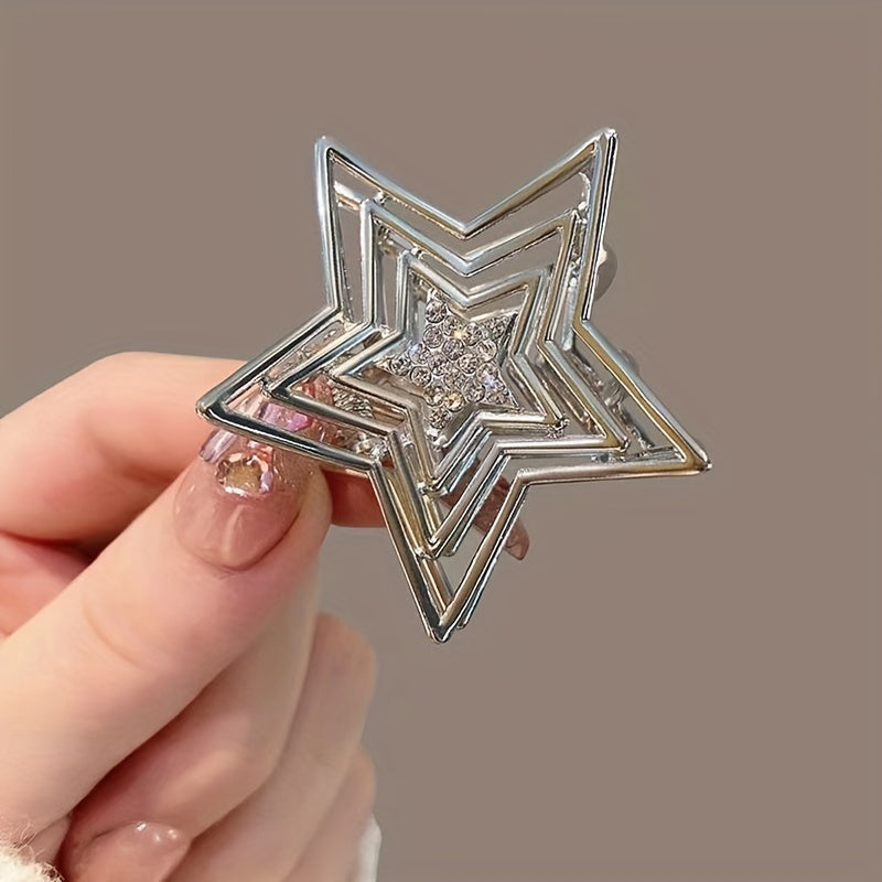2pcs Hollowed Star Shape Hair Claw Ponytail Clip