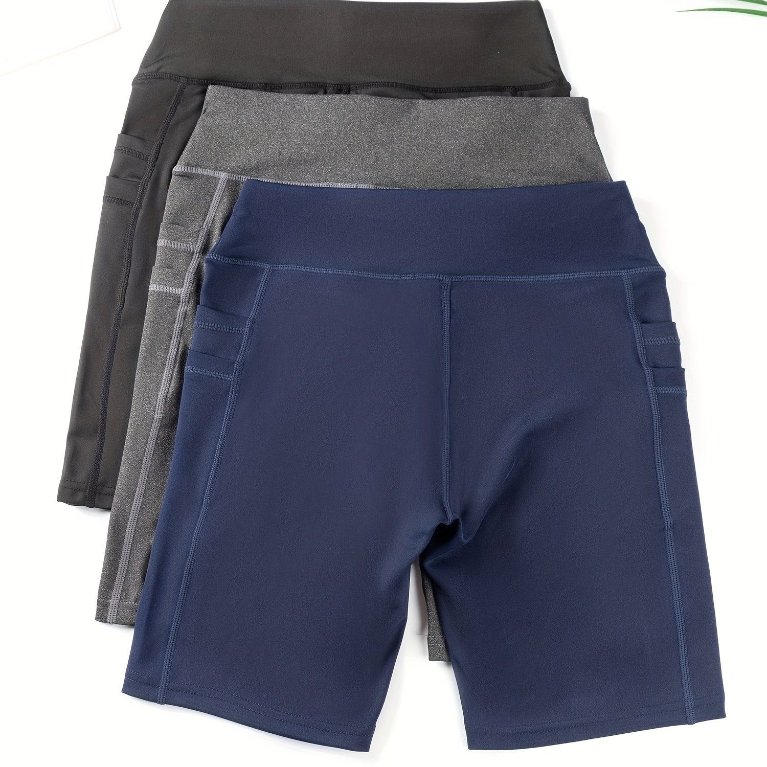 Women's Stretch Biker Shorts with Pockets - Ideal for Workouts